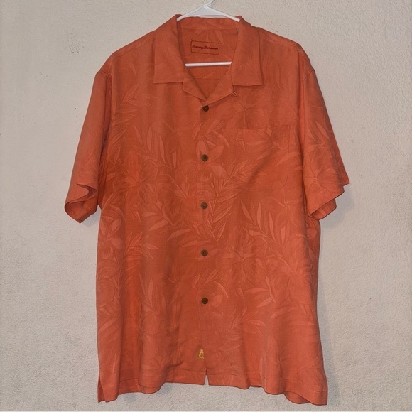 Tommy Bahama Other - Tommy Bahama Orange Silk Short Sleeve Shirt, Large